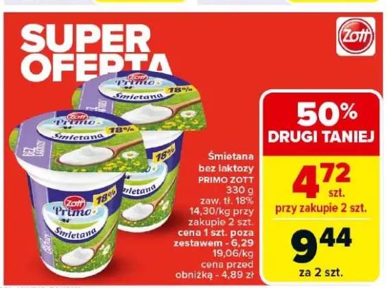 śmietana bez laktozy