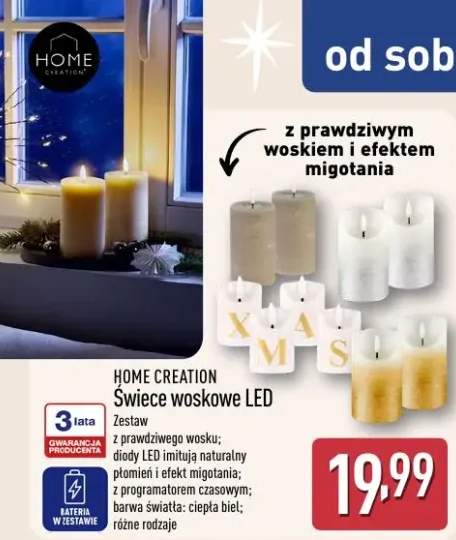 świeca woskowa led
