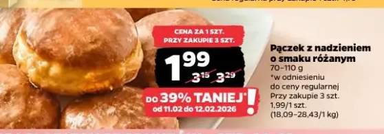 Pączek z nadzieniem o smaku różanym