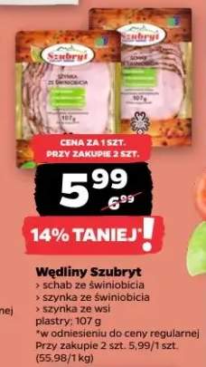 Wędliny Szubryt - schab ze świnobicia lub baleron ze świnobicia lub szynka ze świnobicia