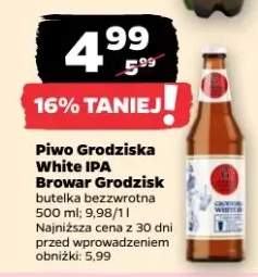 Piwo White IPA butelka bezwrotna Browar Grodzisk