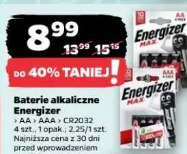 Baterie alkaliczne Energizer AA AAA CR2032