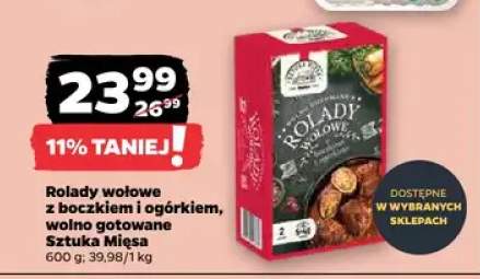 Rolady wołowe z boczkiem, rolowane wolno gotowane