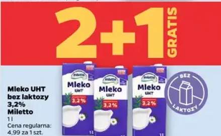 Mleko UHT bez laktozy 3,2%