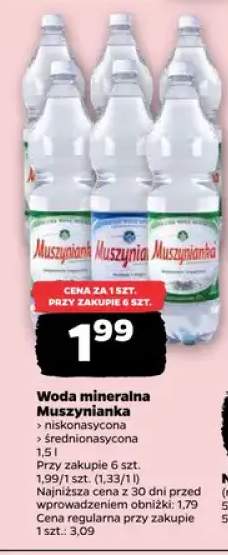 Woda mineralna Muszunianka średnionasycona