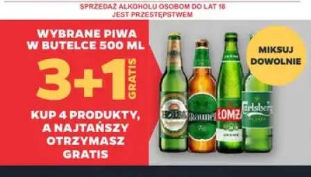 Wybrane piwa w butelce 500 ml 3+1 GRATIS