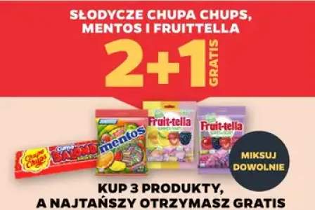Słodycze Chupa Chups, Mentos i Fruittella 2+1 GRATIS