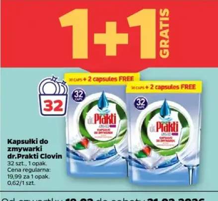 Kapsułki do zmywarki 1+1 GRATIS