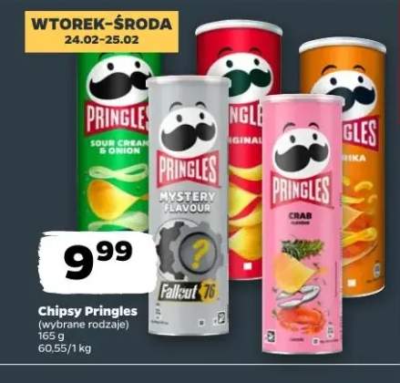 Chipsy Pringles (wybrane rodzaje)