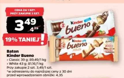 Baton Kinder Bueno Classic, White