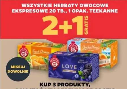 Herbaty owocowe ekspresowe Fresh Orange, Apple Mania, Love różne smaki
