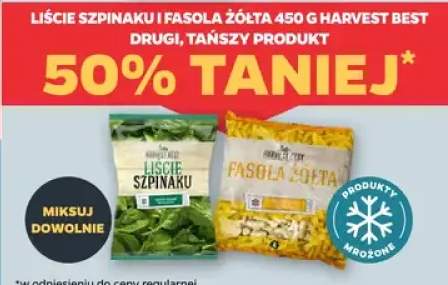 Liście szpinaku i fasola żółta 450g DRUGIE -50%
