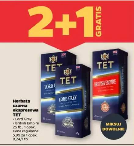 Herbata czarna ekspresowa British Empire 2+1 GRATIS