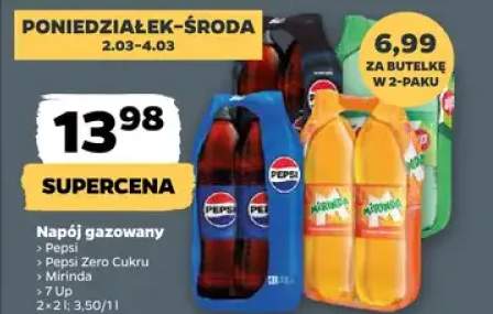 Napój gazowany Pepsi, Pepsi Zero Cukru, Mirinda, 7 Up