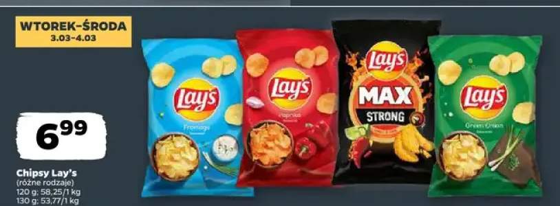 Chipsy Lay's (różne rodzaje)