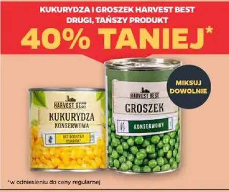 Kukurydza, Groszek konserwowy (różne rodzaje)