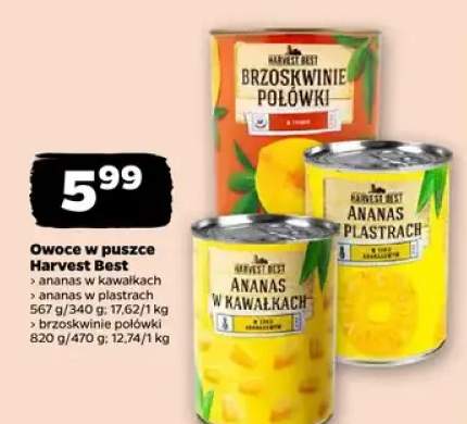 Owoce w puszce brzoskwinie połówki