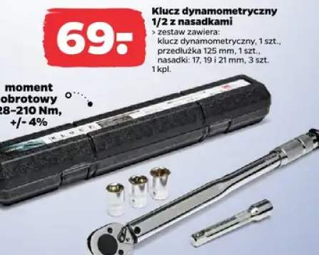 Klucz dynamometryczny 1/2 z nasadkami
