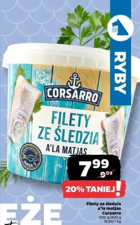 Filety ze śledzia a'la matjas Corsarro