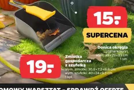 Donica okrągła, zmiatka gospodarcza z szufelką