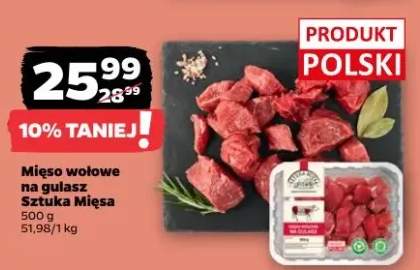 Mięso wołowe na gulasz Sztuka Mięsa