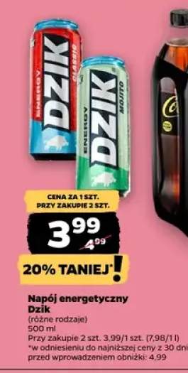 Napój energetyczny Dzik (różne rodzaje)