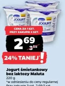 Jogurt śmietankowy bez laktozy (różne rodzaje)