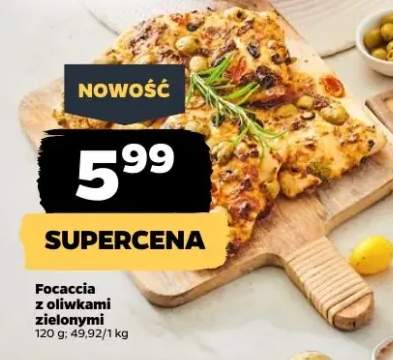 Focaccia z oliwkami zielonymi