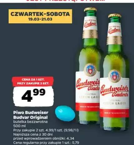 Piwo Budvar Original butelka bezwrotna