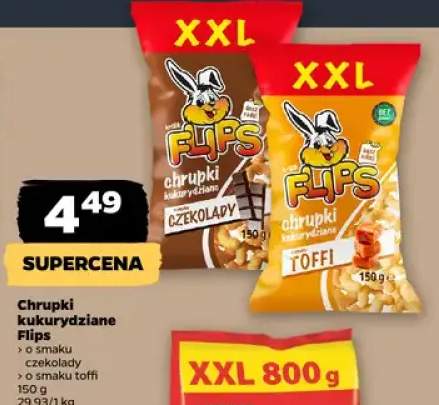 Chrupki kukurydziane Flips o smaku toffi