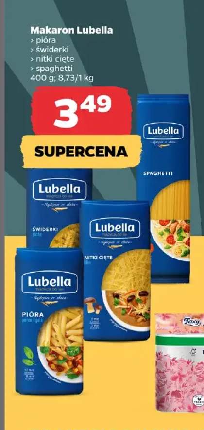 Makaron pióra, świderki, nitki cięte, spaghetti