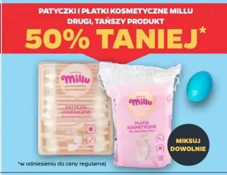 Patyczki i płatki kosmetyczne drugi, tańszy produkt