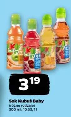 Sok Kubuś Baby różne rodzaje