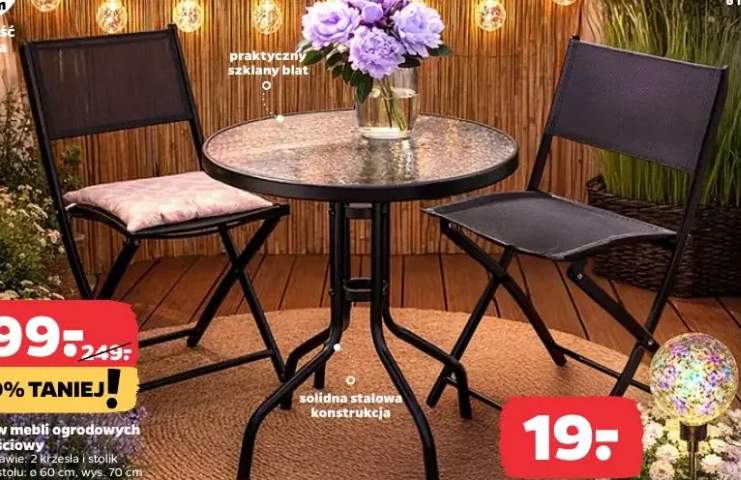Zestaw mebli ogrodowych 3-częściowy