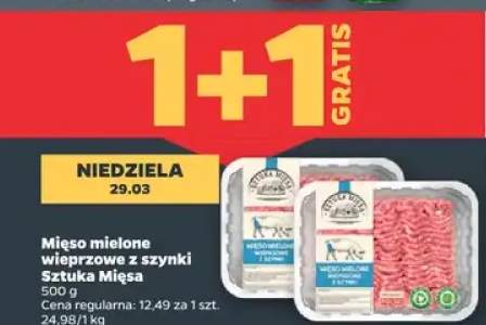 Mięso mielone wieprzowe z szynki, 500 g 1+1 GRATIS