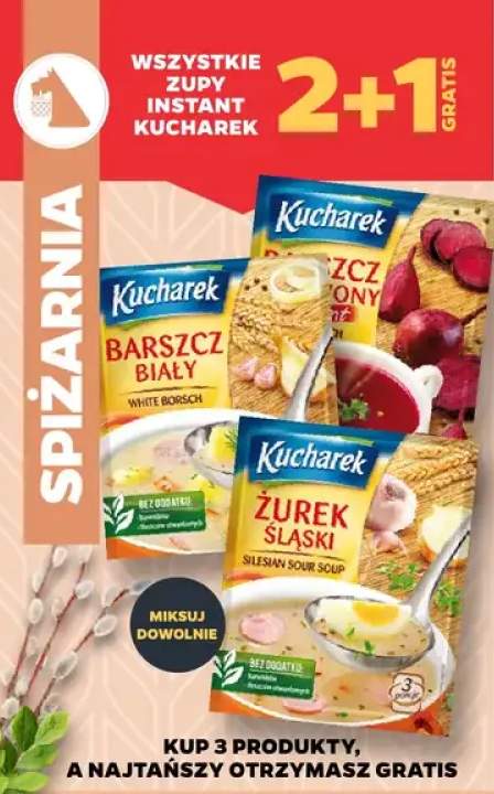 Wszystkie zupy instant Kucharek 2+1 GRATIS