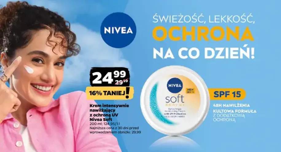Krem intensywnie nawilżający z ochroną UV SPF 15