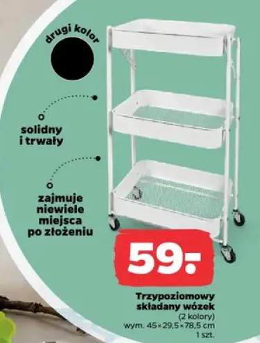 Trzypoziomowy składany wózek
