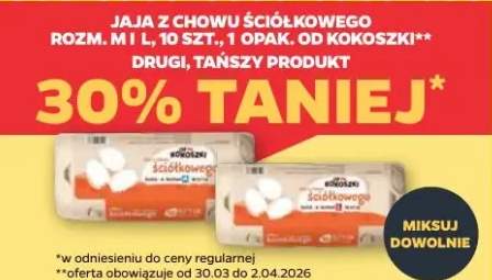 Jaja z chowu ściółkowego różne rozmiary M i L, 10 szt., 1 opak. Od Kokoszki