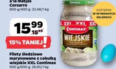 Filety śledziowe marynowane z cebulką wiejskie XXL Contimax