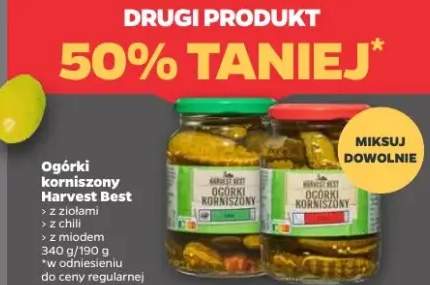 Ogórki korniszony Harvest Best z chili, drugi produkt 50% taniej