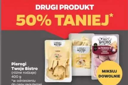 Pierogi Twoje Bistro różne rodzaje, drugi produkt 50% taniej