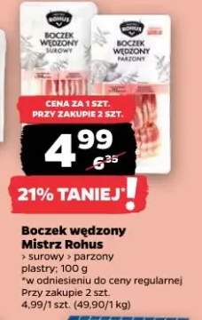 Boczek wędzony mistrz rohus surowy z parzony plastry