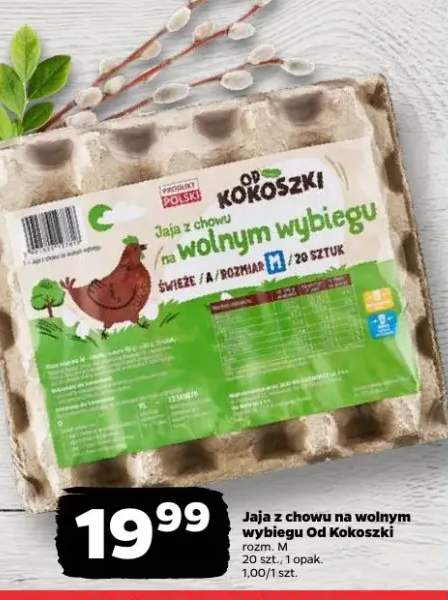 Jaja z chowu na wolnym wybiegu rozmiar M