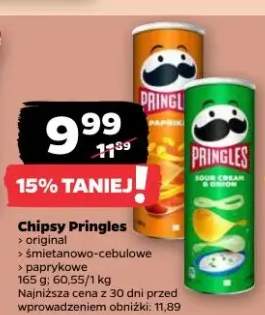 Chipsy Pringles original, śmietanowo-cebulowe, paprykowe
