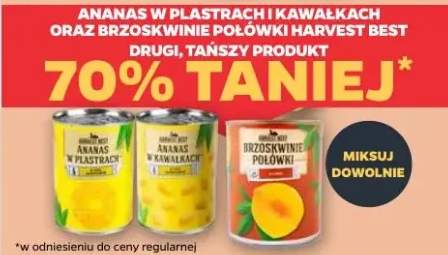 Ananas w plastrach i kawałkach oraz brzoskwinie połówki Harvest Best