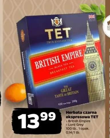 Herbata czarna ekspresowa TET (British Empire, Lord Grey)