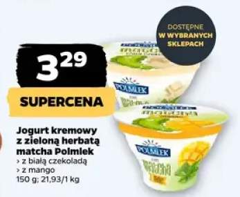 Jogurt kremowy z zieloną herbatą matcha z białą czekoladą, z mango