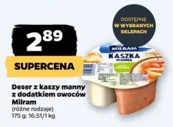 Deser z kaszy manny z dodatkiem owoców (różne rodzaje)