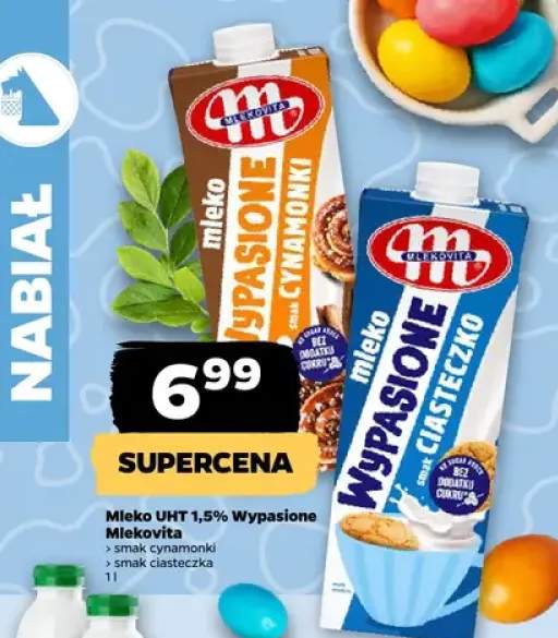Mleko UHT 1,5% Wypasione smak cynamonki, smak ciasteczka